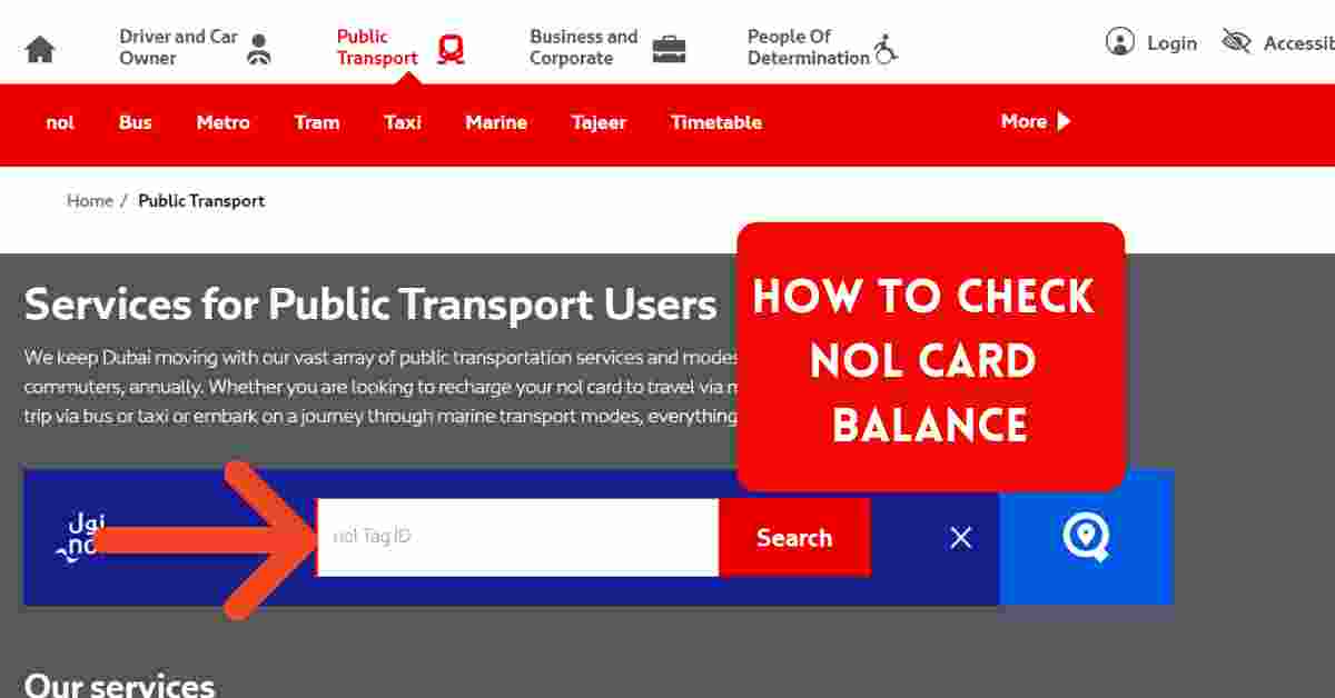 How to check nol card balance online using RTA Enquiry Portal