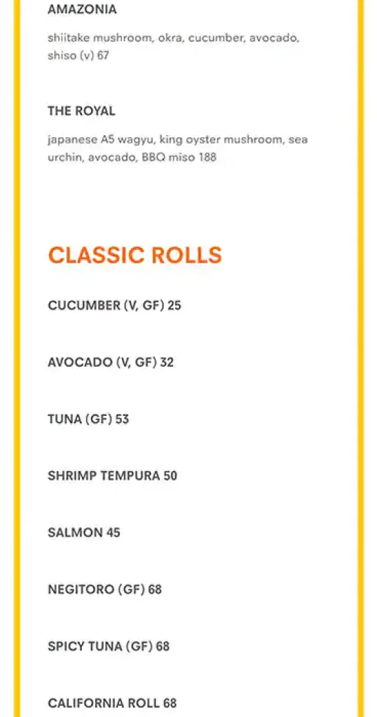sushi samba menu page8
